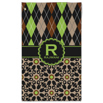 Argyle & Moroccan Mosaic Golf Towel - Poly-Cotton Blend w/ Name and Initial