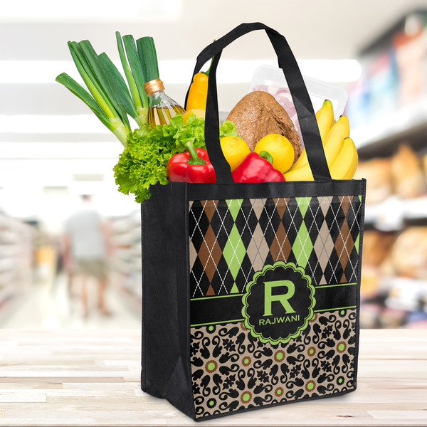Argyle & Moroccan Mosaic Grocery Bag - LIFESTYLE
