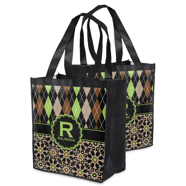 Argyle & Moroccan Mosaic Grocery Bag - MAIN