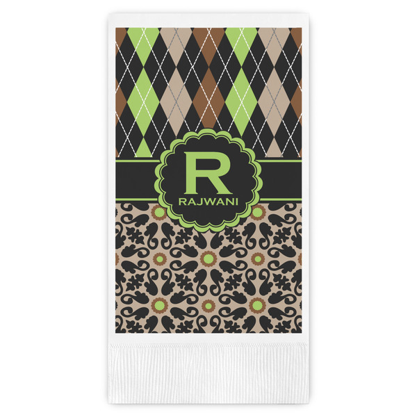 Custom Argyle & Moroccan Mosaic Guest Towels - Full Color (Personalized)