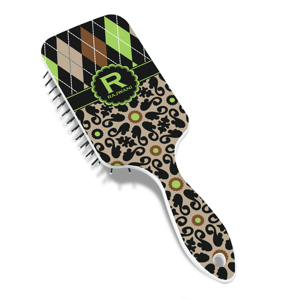 Argyle & Moroccan Mosaic Hair Brush - Angle View