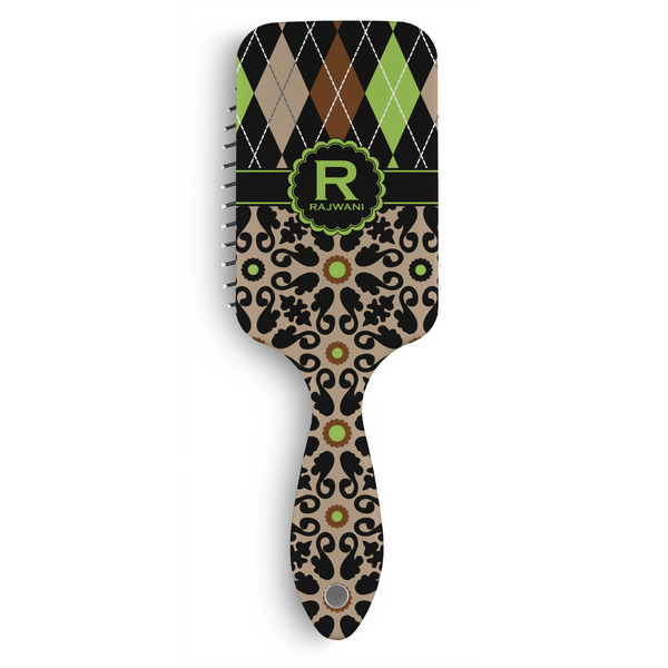 Custom Argyle & Moroccan Mosaic Hair Brushes (Personalized)