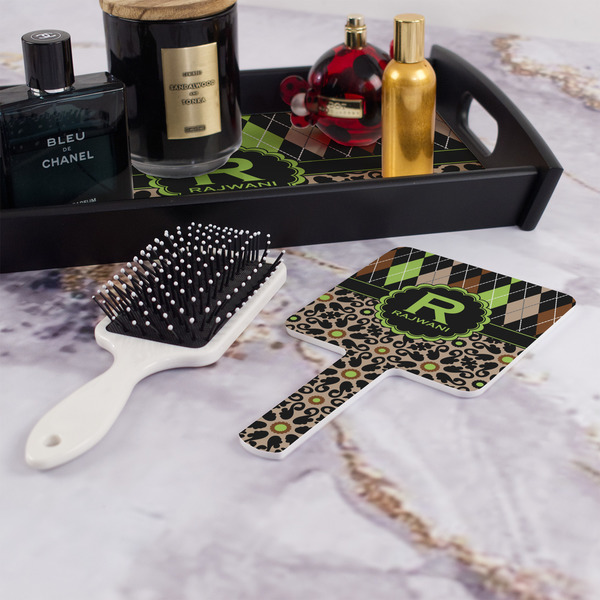 Argyle & Moroccan Mosaic Hand Mirror - With Hair Brush