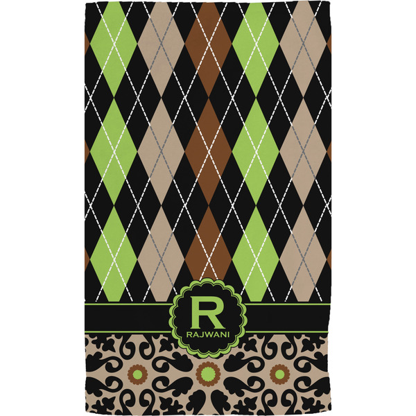 Argyle & Moroccan Mosaic Hand Towel (Personalized)