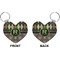 Argyle & Moroccan Mosaic Heart Keychain (Front + Back)