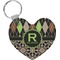 Argyle & Moroccan Mosaic Heart Keychain (Personalized)