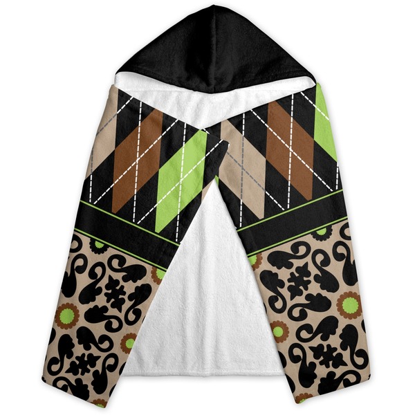 Argyle & Moroccan Mosaic Hooded Towel - Folded