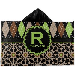 Argyle & Moroccan Mosaic Kids Hooded Towel (Personalized)