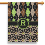 Argyle & Moroccan Mosaic 28" House Flag - Double Sided (Personalized)