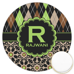 Argyle & Moroccan Mosaic Printed Cookie Topper - 3.25" (Personalized)