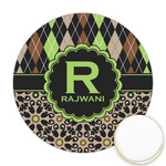 Argyle & Moroccan Mosaic Printed Cookie Topper - Round (Personalized)