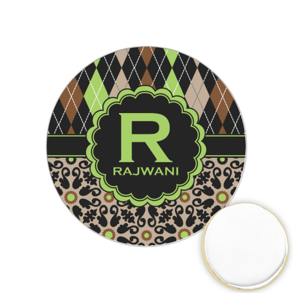 Custom Argyle & Moroccan Mosaic Printed Cookie Topper - 1.25" (Personalized)