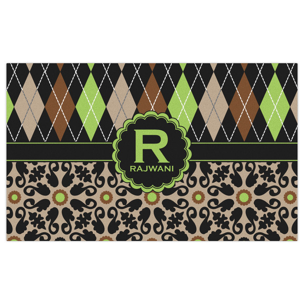 Argyle & Moroccan Mosaic Indoor / Outdoor Rug - 3'x5' - Front Flat