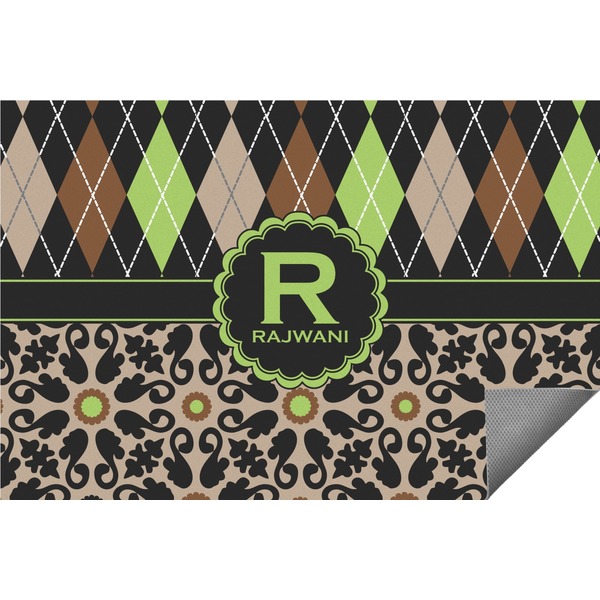 Custom Argyle & Moroccan Mosaic Indoor / Outdoor Rug (Personalized)