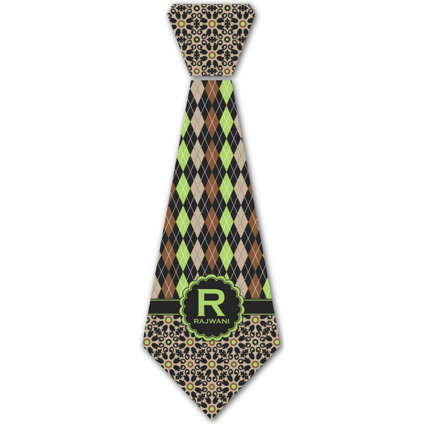 Custom Argyle & Moroccan Mosaic Iron On Tie - 4 Sizes w/ Name and Initial