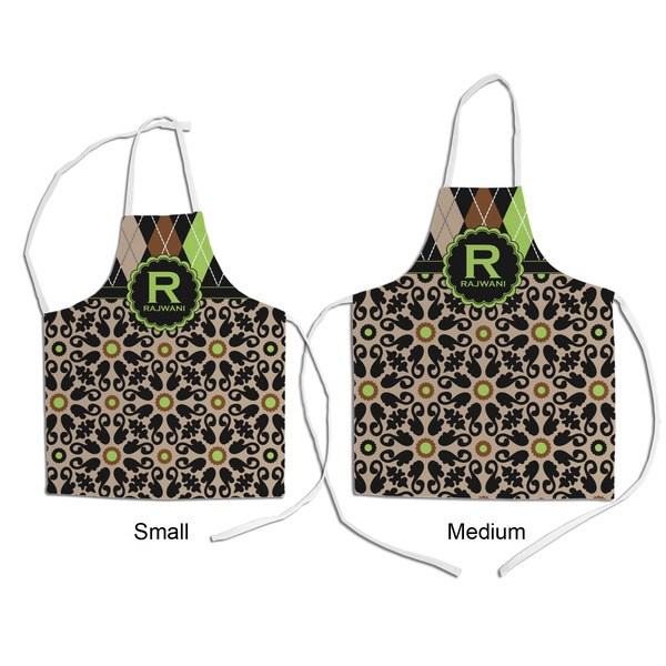 Argyle & Moroccan Mosaic Kid's Aprons - Comparison