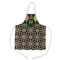 Argyle & Moroccan Mosaic Kid's Apron w/ Name and Initial