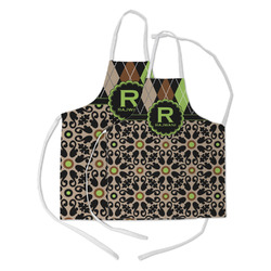 Argyle & Moroccan Mosaic Kid's Apron w/ Name and Initial