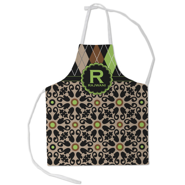 Custom Argyle & Moroccan Mosaic Kid's Apron - Small (Personalized)