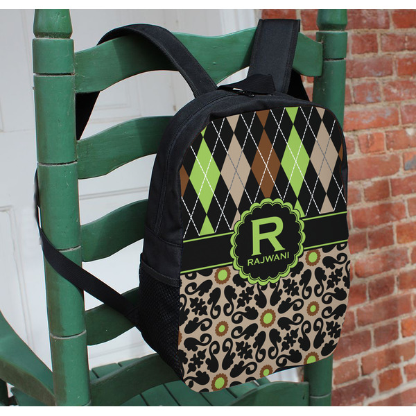 Argyle & Moroccan Mosaic Kids Backpack - In Context