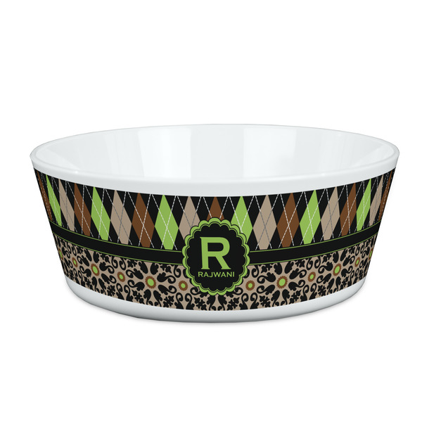 Custom Argyle & Moroccan Mosaic Kid's Bowl (Personalized)