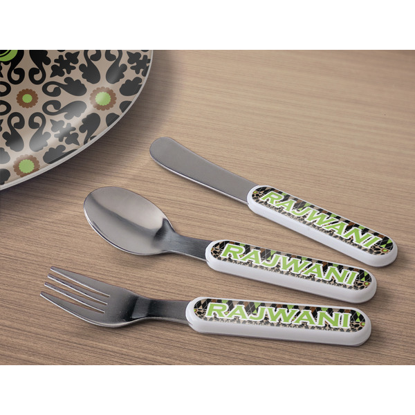 Argyle & Moroccan Mosaic Kids Flatware w/ Plate