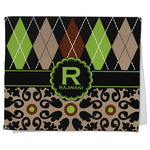 Argyle & Moroccan Mosaic Kitchen Towel - Poly Cotton w/ Name and Initial