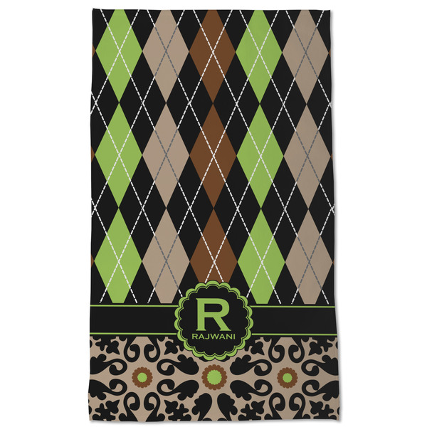 Argyle & Moroccan Mosaic Kitchen Towel - Poly Cotton - Full Front