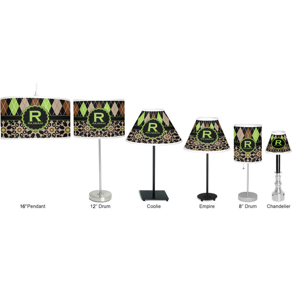 Argyle & Moroccan Mosaic Lamp Full View Size Comparison