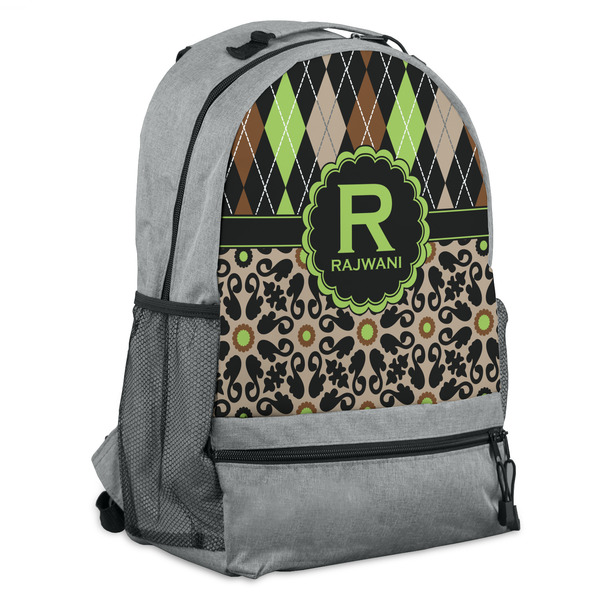 Custom Argyle & Moroccan Mosaic Backpack (Personalized)