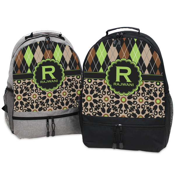 Argyle & Moroccan Mosaic Large Backpacks - Both