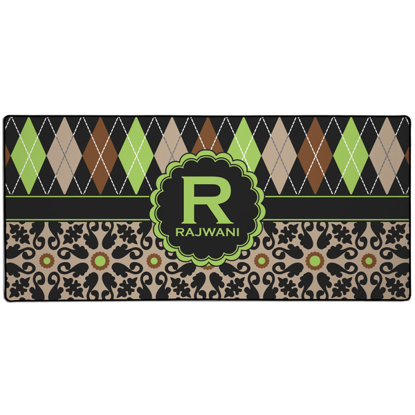 Custom Argyle & Moroccan Mosaic Gaming Mouse Pad (Personalized)