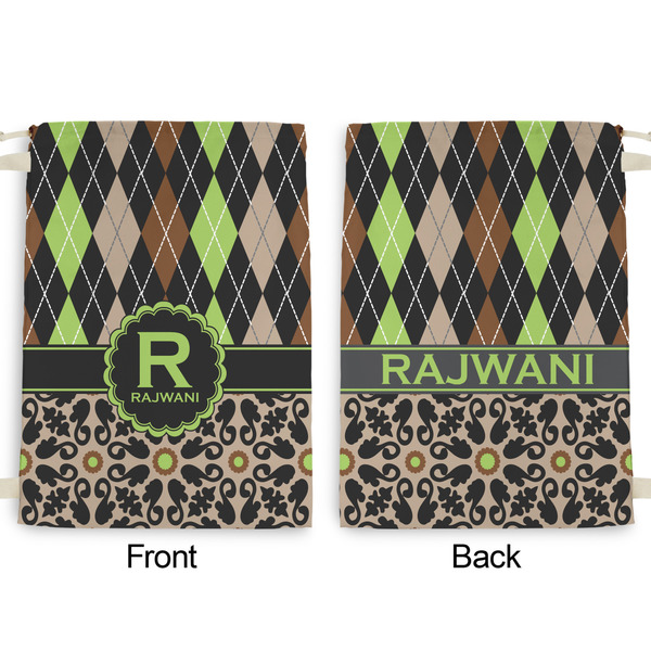 Argyle & Moroccan Mosaic Large Laundry Bag - Front & Back View