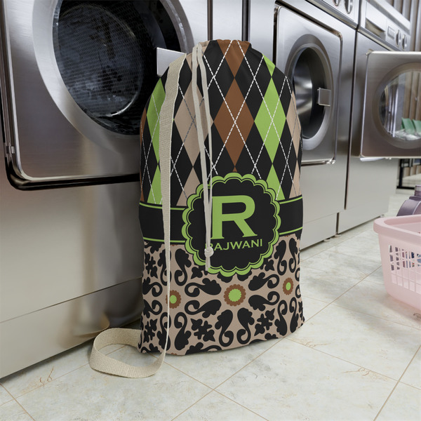 Argyle & Moroccan Mosaic Large Laundry Bag - In Context