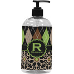 Argyle & Moroccan Mosaic Plastic Soap / Lotion Dispenser (16 oz - Large - Black) (Personalized)
