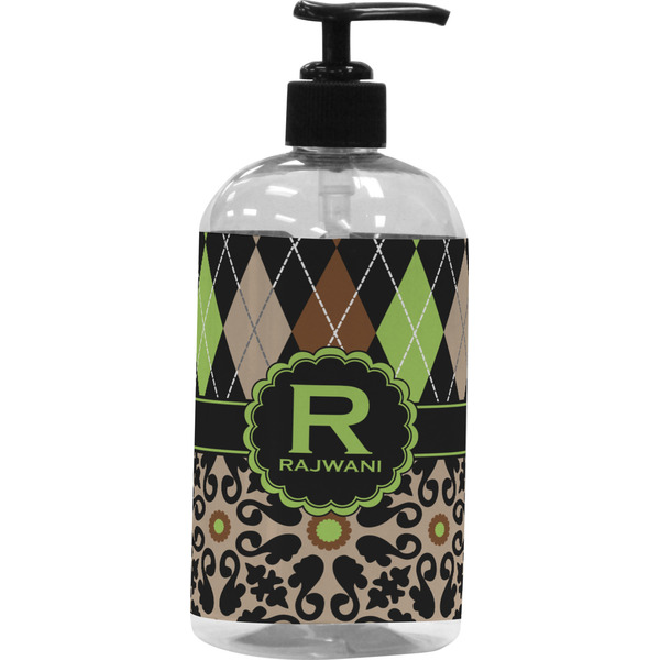 Custom Argyle & Moroccan Mosaic Plastic Soap / Lotion Dispenser (Personalized)