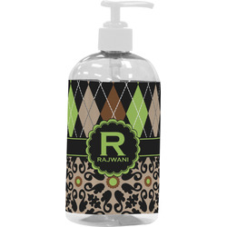 Argyle & Moroccan Mosaic Plastic Soap / Lotion Dispenser (16 oz - Large - White) (Personalized)