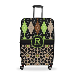 Argyle & Moroccan Mosaic Suitcase - 28" Large - Checked w/ Name and Initial