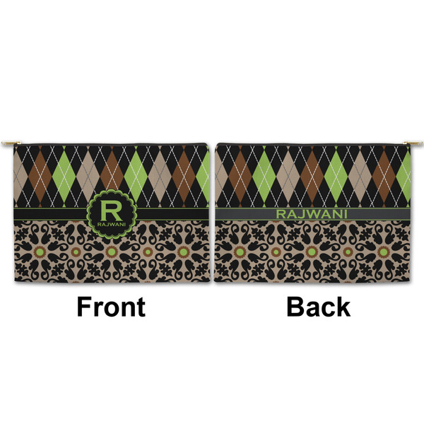 Argyle & Moroccan Mosaic Large Zipper Pouch Approval (Front and Back)