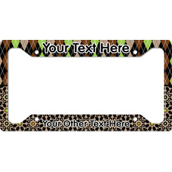 Argyle & Moroccan Mosaic License Plate Frame - Style A (Personalized)