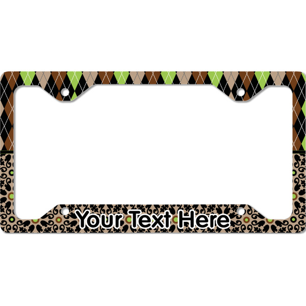 Argyle & Moroccan Mosaic License Plate Frame - Style C