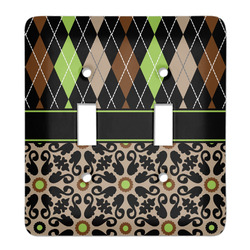 Argyle & Moroccan Mosaic Light Switch Cover (2 Toggle Plate)