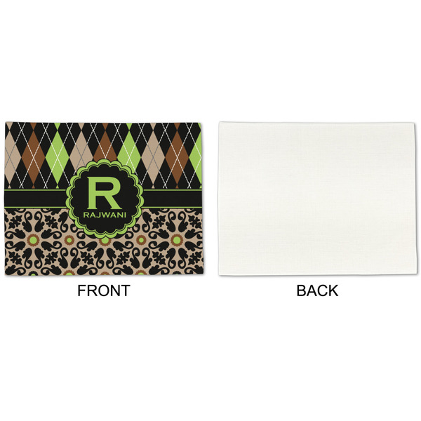 Argyle & Moroccan Mosaic Linen Placemat - APPROVAL Single (single sided)