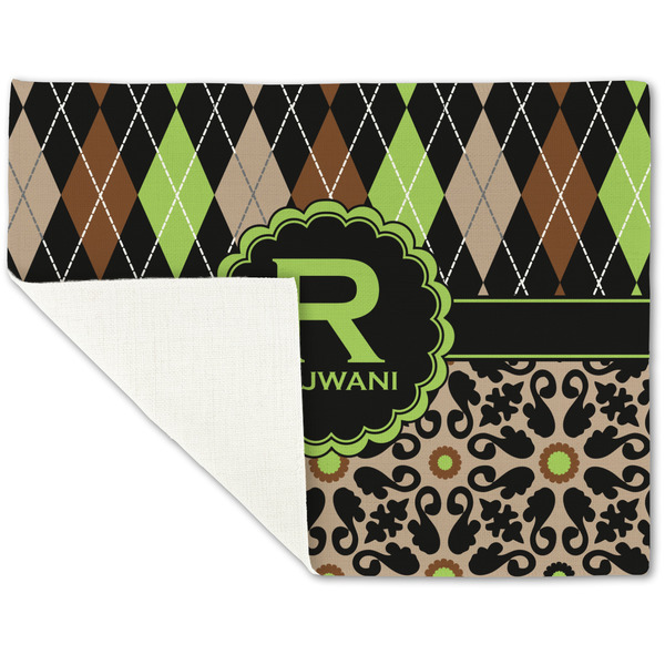 Argyle & Moroccan Mosaic Linen Placemat - Folded Corner (single side)