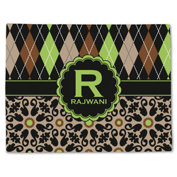 Argyle & Moroccan Mosaic Single-Sided Linen Placemat - Single w/ Name and Initial