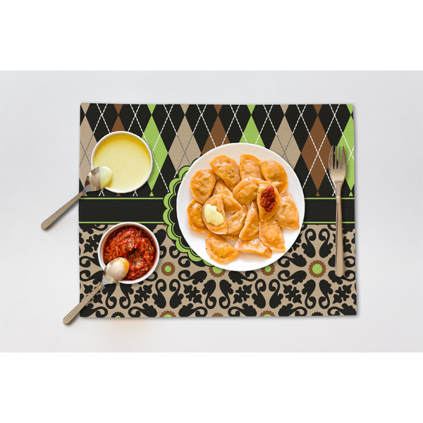 Argyle & Moroccan Mosaic Linen Placemat - Lifestyle (single)