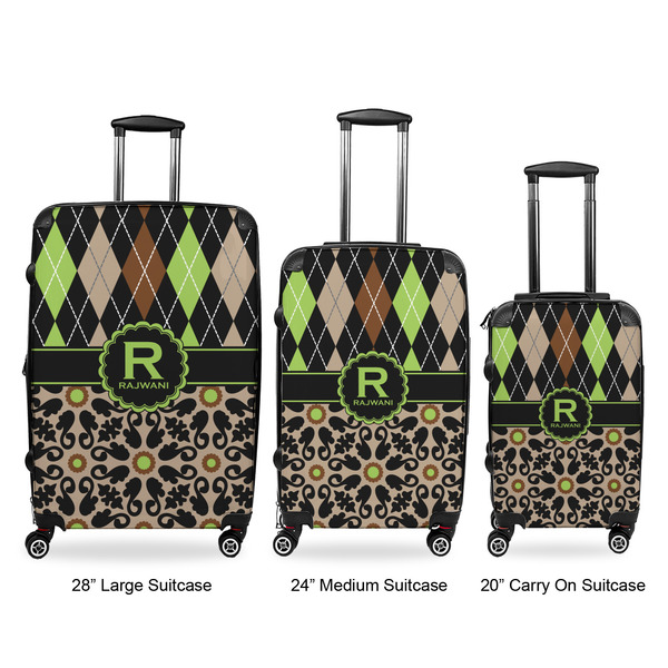 Argyle & Moroccan Mosaic Luggage Bags all sizes - With Handle
