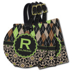 Argyle & Moroccan Mosaic Plastic Luggage Tag (Personalized)