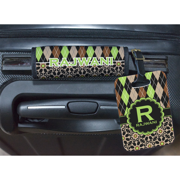 Argyle & Moroccan Mosaic Luggage Wrap & Tag