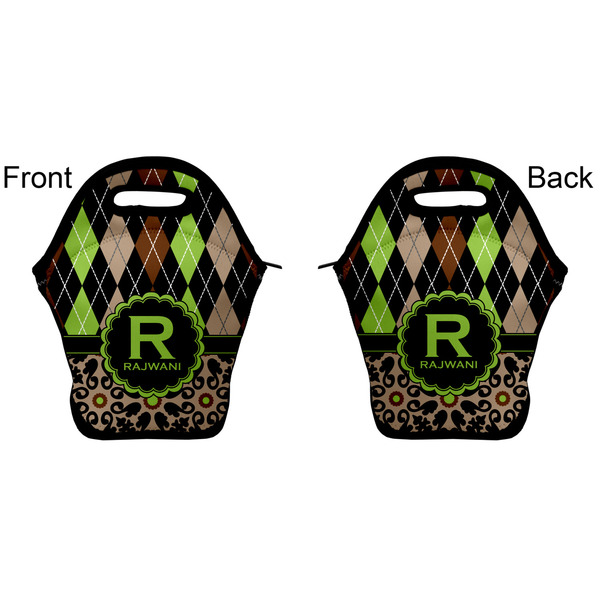 Argyle & Moroccan Mosaic Lunch Bag - Front and Back